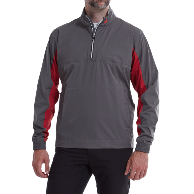 Footjoy | 87983 | HydroKnit 1/2 Zip | Charcoal with Bright Red & White