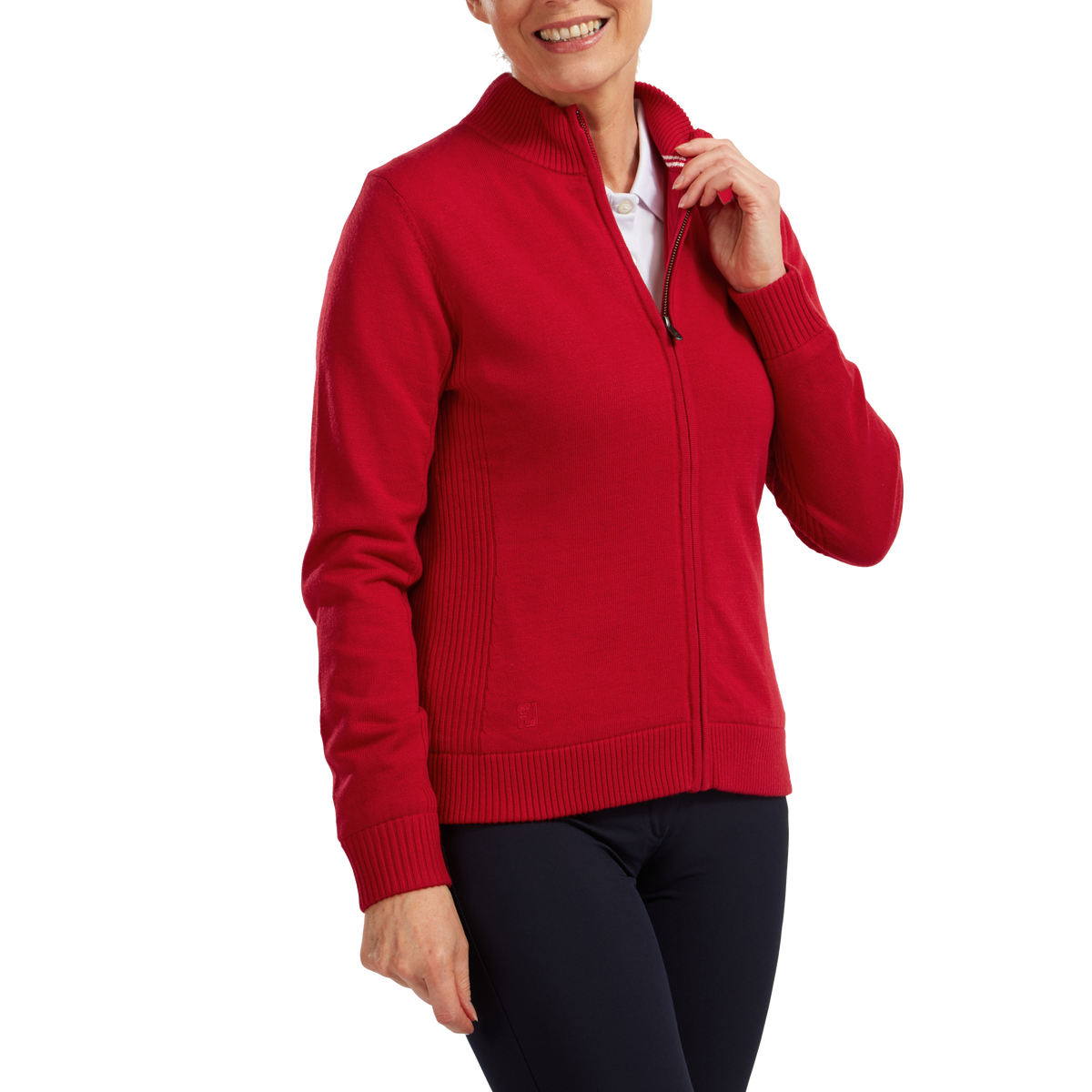Footjoy | 96031 | Women | Full-Zip Lined Wool Blend Pullover | Red