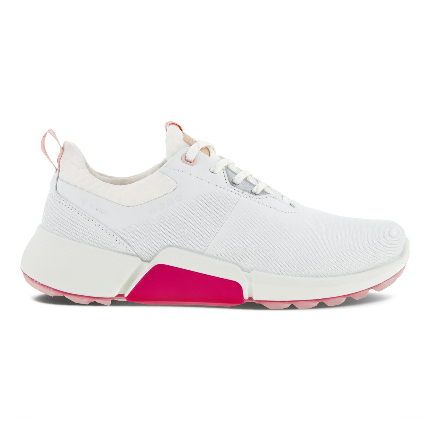 Ecco | 108203-59044 | W Golf Biom H4 Laced Shoe | White / Silver Pink