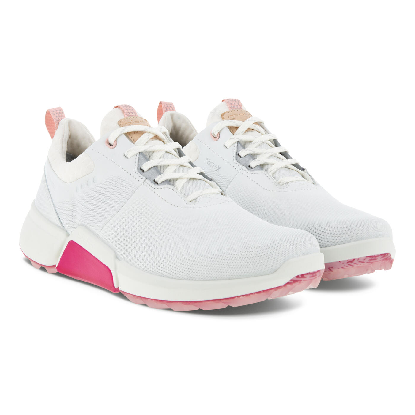 Ecco | 108203-59044 | W Golf Biom H4 Laced Shoe | White / Silver Pink