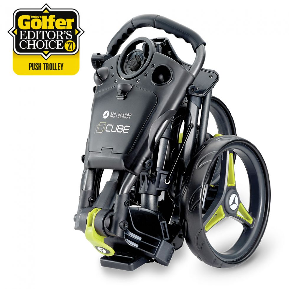 Motocaddy | CUBE | Push Trolley | Graphite / Lime