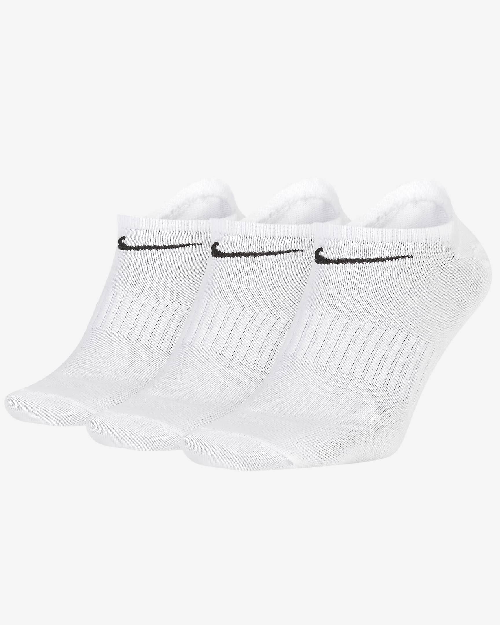 Nike | SX7678-100 | Everyday Lightweight Training No-Show Socks (3 Pairs) | White