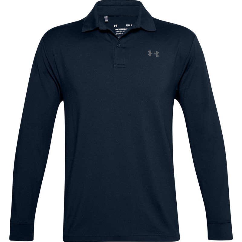 Under Armour | 1361610-408 | Performance Long Sleeve Polo | Academy / Pitch Gray