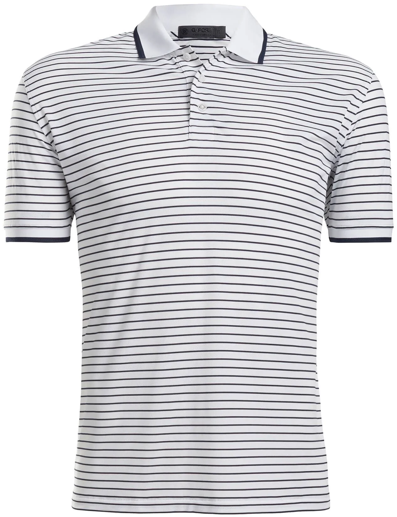 G/Fore | G4MS21K04 | Mens | Perforated Wide Stripe Polo  | Snow